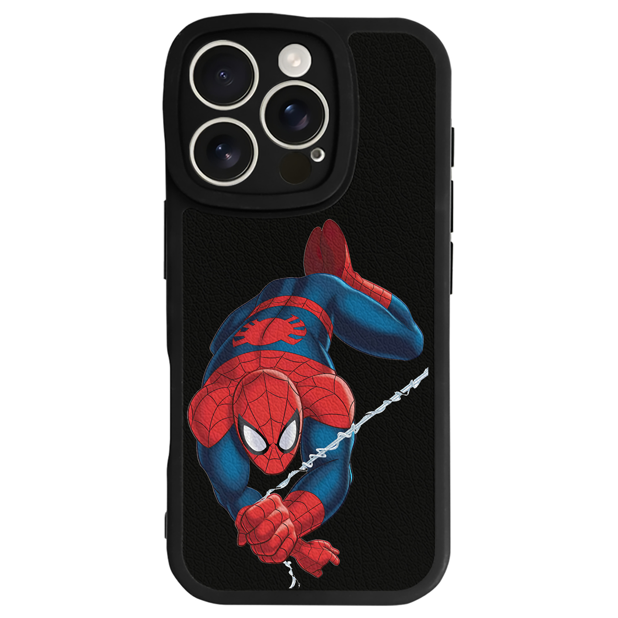 Spider Man スパイダーマン 【iPhone 16シリーズ対応】シリコンスマホケース（レザー調） 材質：シリコン